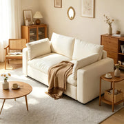 Divano modulare con rivestimento sfoderabile e lavabile in ciniglia bianca con struttura rinforzata 180 × 91 × 83 cm