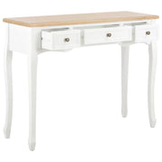 Tavolo Consolle da Trucco con 3 Cassetti Bianco 280044
