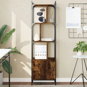 Libreria con Anta-Scaffale per Libri-Mobile di Stoccaggio Rovere Fumo 44,5x30x154,5cm Legno Multistrato