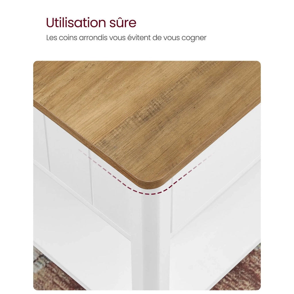 Tavolino da caffè tavolo da soggiorno tavolino laterale con 2 grandi cassetti gambe ampio spazio di archiviazione stile nautico 80 x 80 x 45 cm per soggiorno bianco 12_0007499