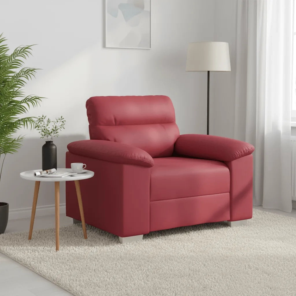 Poltrona Rosso Vino 60 cm in Similpelle