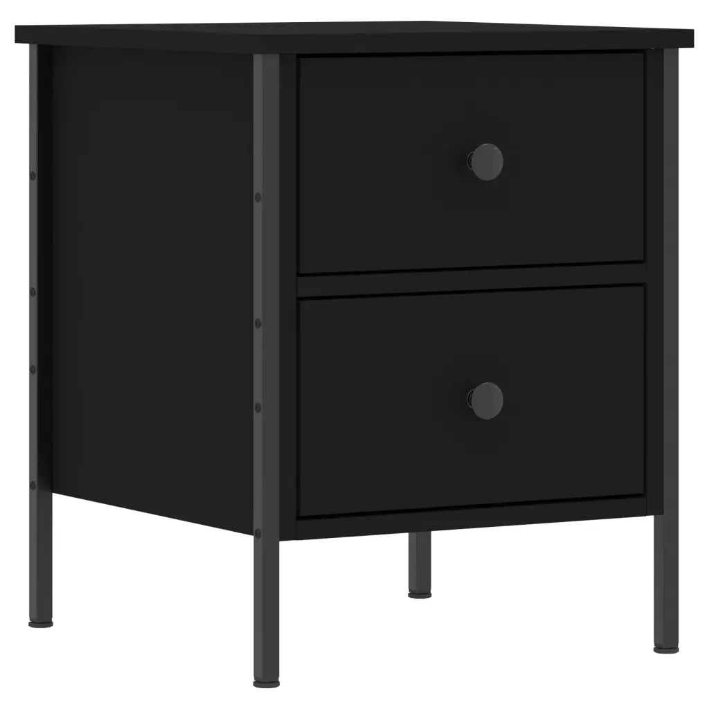 Comodino-Tavolino da notte Nero 40x42x50 cm in Legno Multistrato