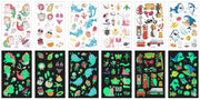 Stampe per il viso temporanee - Sticker per il viso fluorescente - Stampa per il viso autoadesiva - Stampa per il viso zeppa - Sicure per la pelle - Adatte per feste per bambini - Stampa per bambini