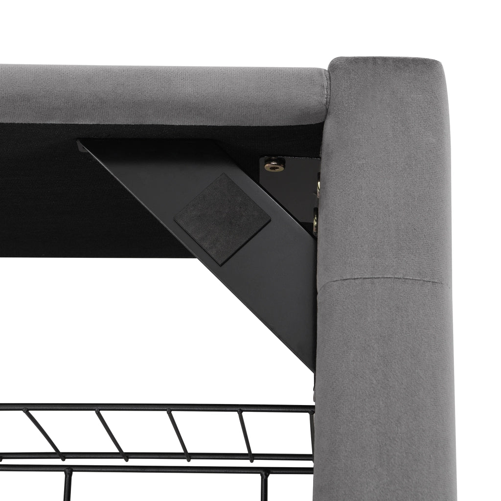 Letto Contenitore 140×200 cm; Letto Matrimoniale con Vano; 2 Cassetti e Testiera Regolabile; senza Materasso; Grigio