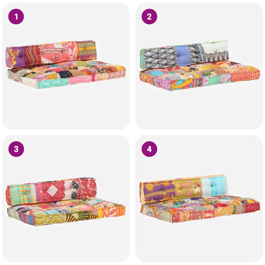 Cuscino per sedie | Cuscino per Divani Pallet Multicolore in Tessuto Patchwork