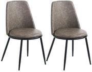 Set 2 Sedie 48x51x82,5 cm in Similpelle Tortora