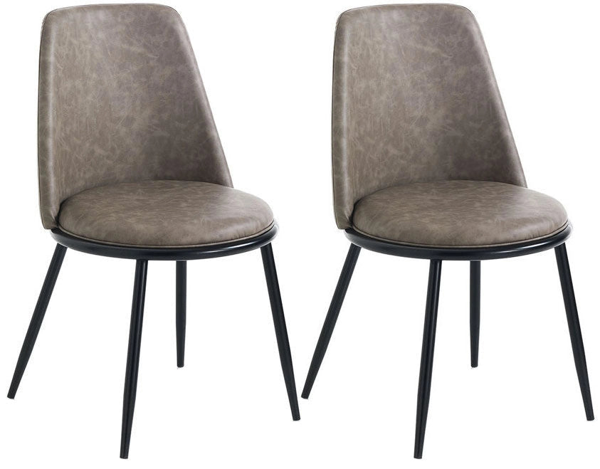 Set 2 Sedie 48x51x82,5 cm in Similpelle Tortora