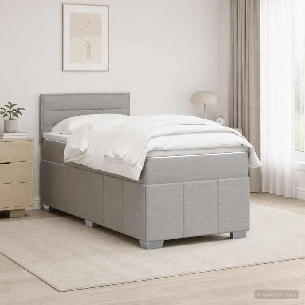 Letto box spring con materasso Grigio Chiaro 80 x 200 cm 3452537