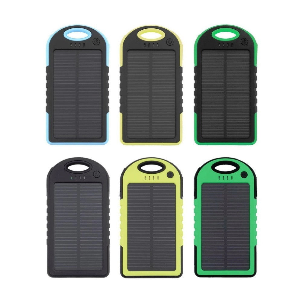 Trade Shop - Batteria Esterna Powerbank Solare 5000mah Caricatore Smartphone Tablet Gancio -