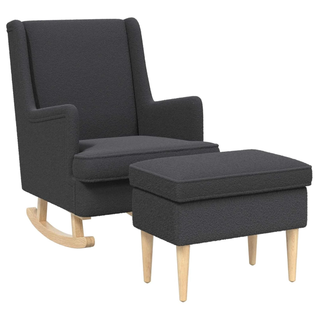 Poltrona con Ottomano 2 pz Grigio Scuro Bouclé 3418857