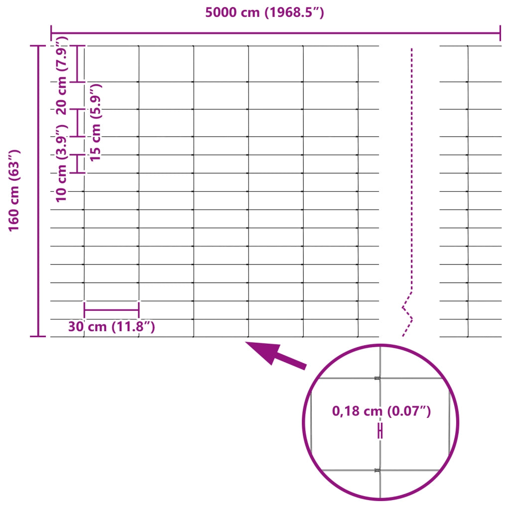Recinzione vitaXL 1,6x50 m in acciaio zincato