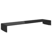 Mobile/Rialzo Porta TV | Armadietto TV | Mobile Porta TV in Vetro Nero 120x30x13 cm