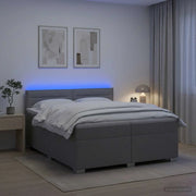 Letto con Box Spring, Materasso e LED Grigio Chiaro Tessuto 3452015