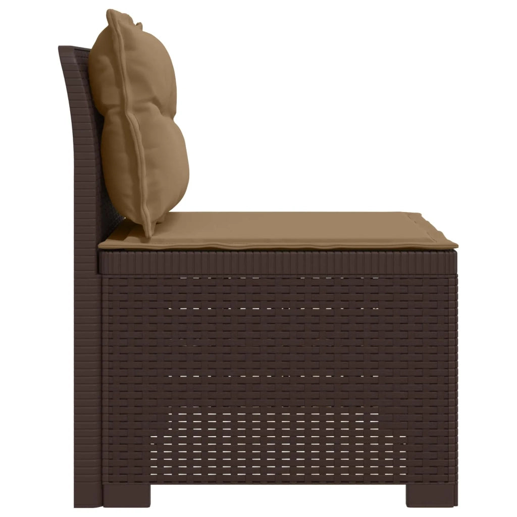 Divano da esterno-Divano da Giardino a 1 Posto con Cuscini Aspetto Rattan PP 537597