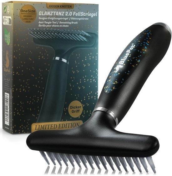 Strumento per l'eliminazione del pelo per cani e gatti con lungo pelo I Rasoio per cani con due file di spigoli I Elimina nodi, matasse e pelo sottile I Rasoio per pelo sottile rende la superficie liscia e priva di nodi