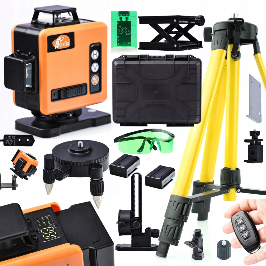 Livella Laser Rosfix Orange Tiger ROT16L-L – 16 Linee 360° | Alta Precisione, IP54, Autolivellante