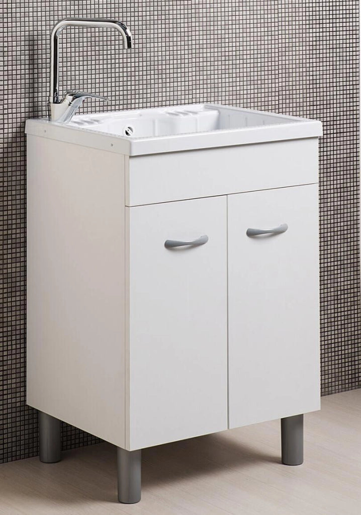 Mobile Lavatoio in ABS 60x50x88 cm 2 Ante Ambrosini Oceano Bianco Opaco