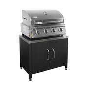 Barbecue a gas 4 bruciatori da appoggio + cucina esterna in acciaio,