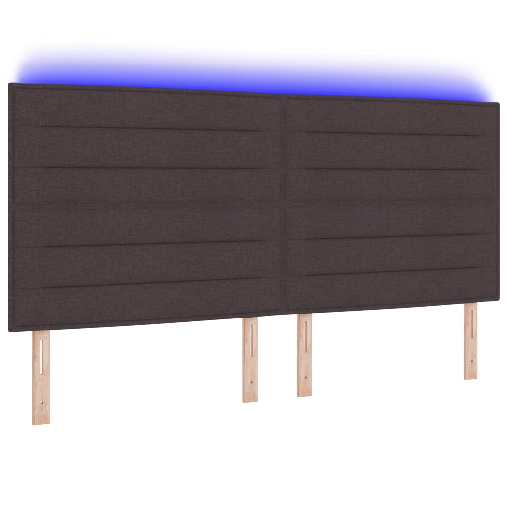 Testata LED Design Linee Marrone Scuro 100 cm Tessuto