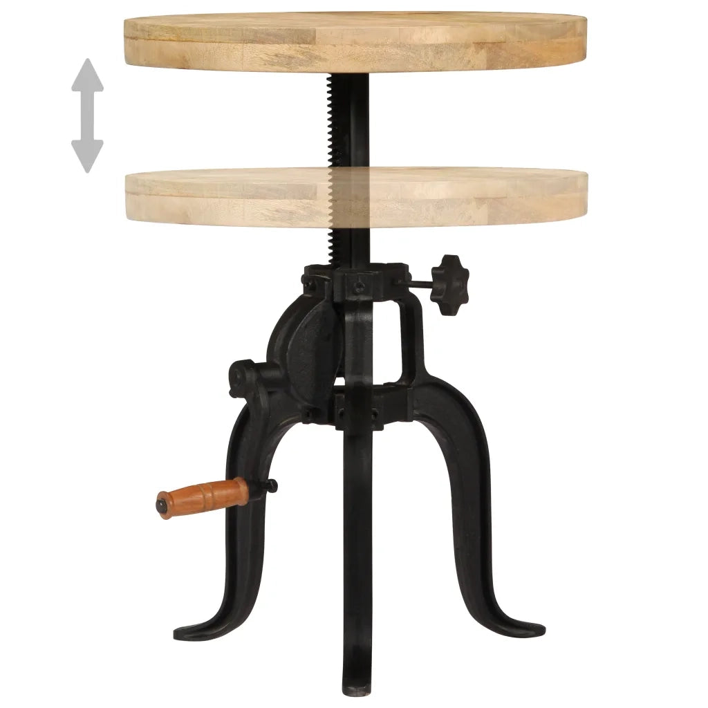 Tavolino 45x(45-62) cm in Legno Massello di Mango e Ghisa cod mxl 13457