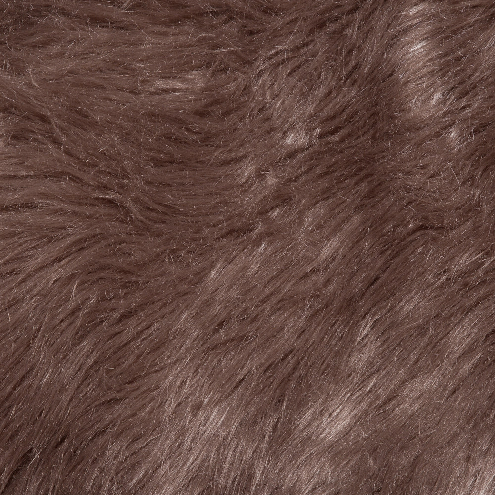 Tappeto in finta pelle di pecora marrone 63 x 95 cm alto pelo rustico