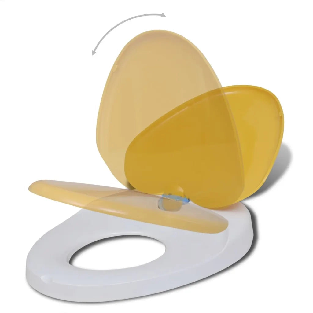 Copriwater a Chiusura Ammortizzata 2 pz Plastica Bianco e Giallo CFW8562587