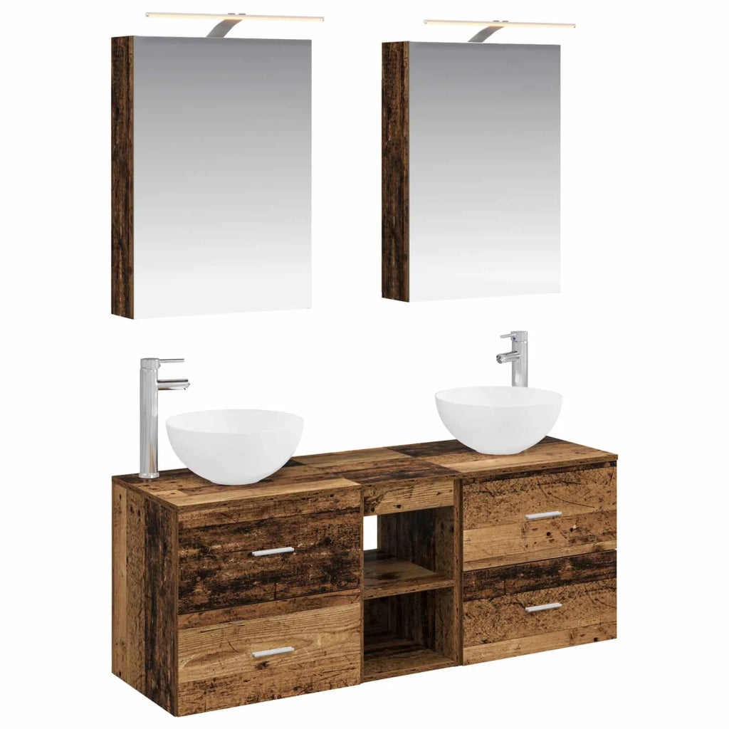 Set di mobili per il bagno 5 pcs Legno antico 3406717