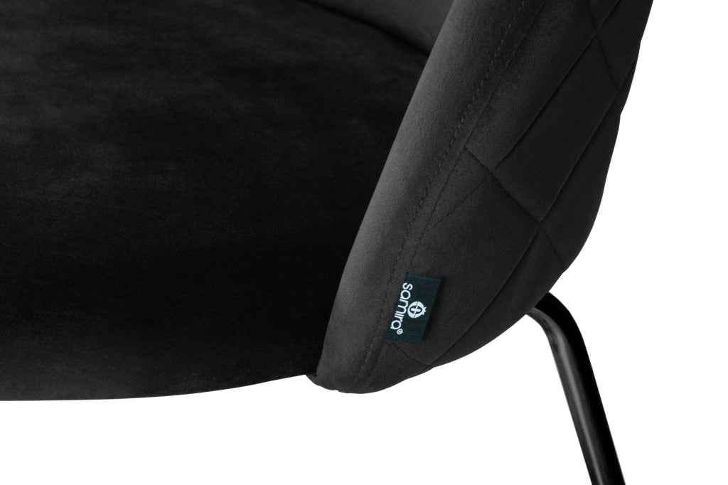 Sgabello cucina imbottito, sgabello alto in velluto nero piede nero – Nicole - SG10NIPN
