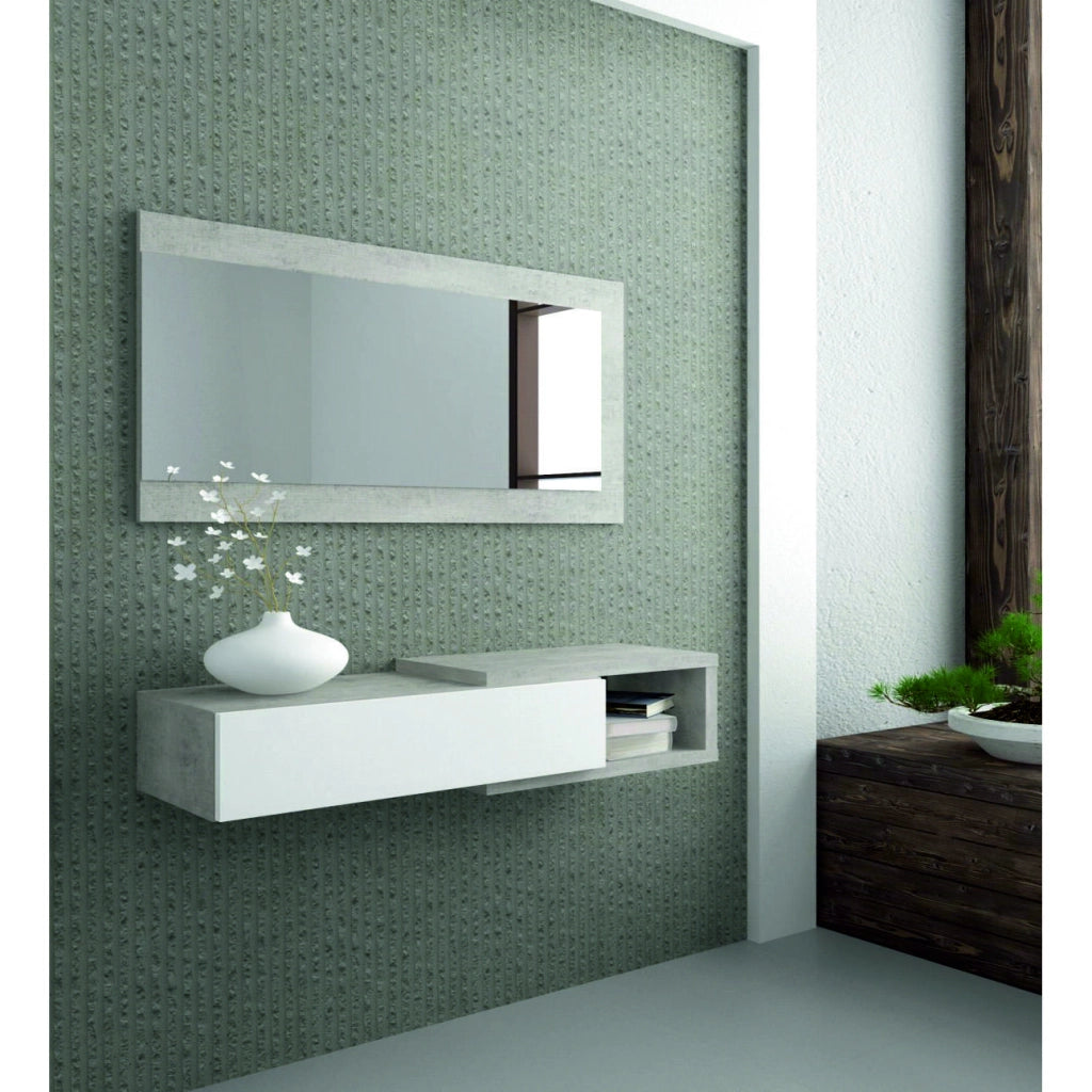INGRESSO NOON 95X28XH25CM CEMENTO / LARICE BIANCO