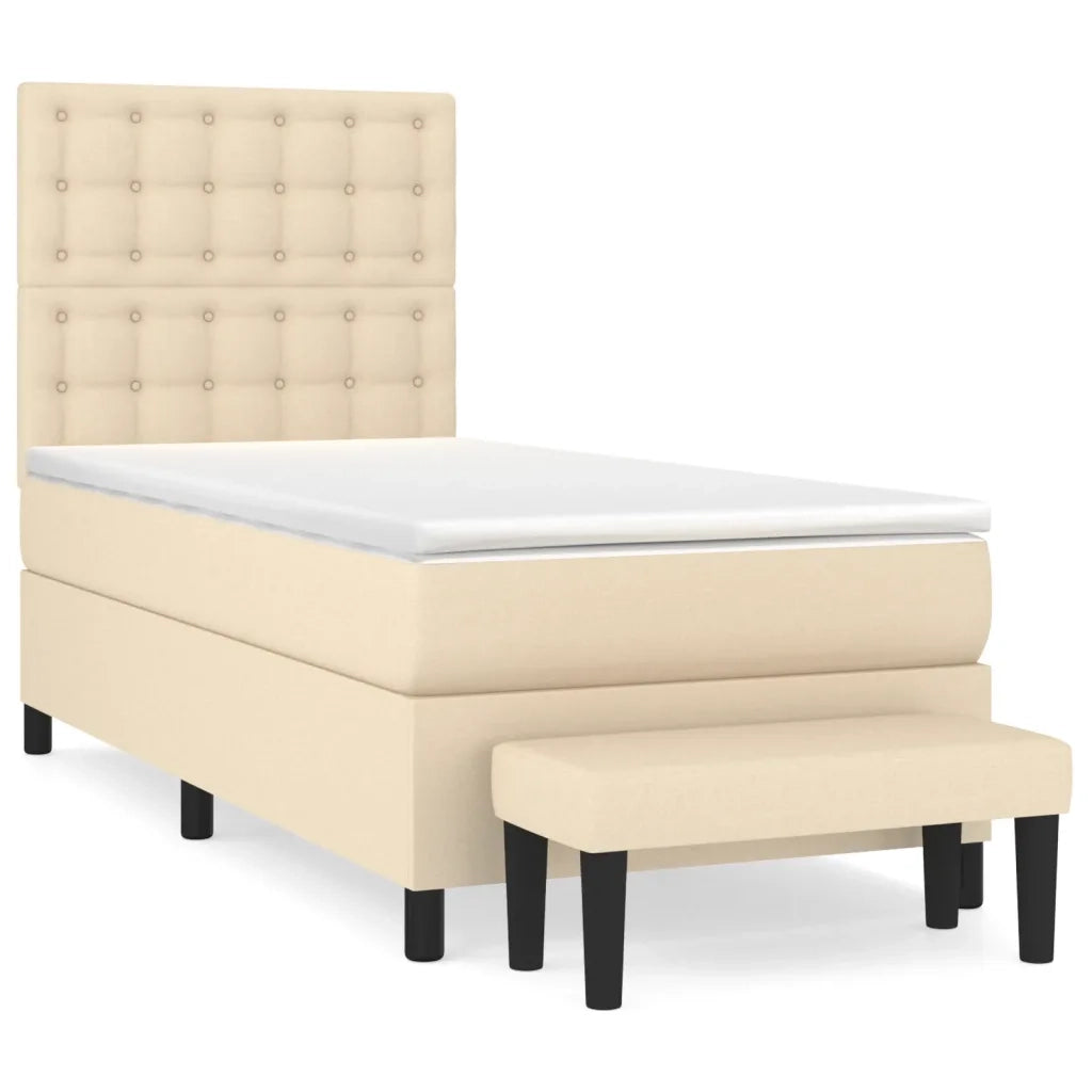 Giroletto a Molle con Materasso Crema 80x200 cm inTessuto