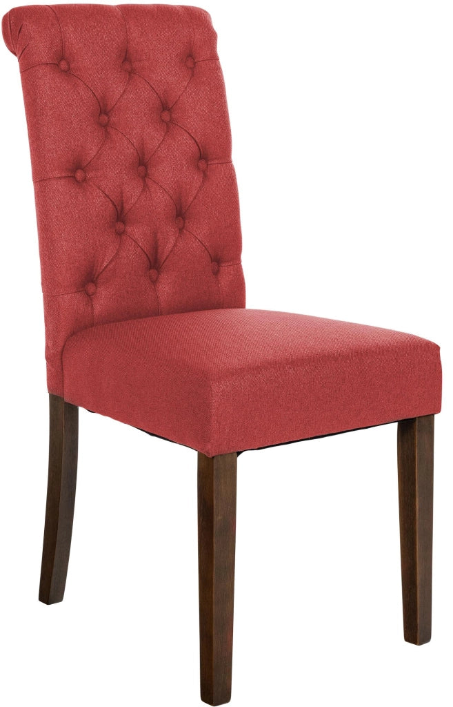Sedia da cucina Lisburn design Chesterfield rosso,Tessuto