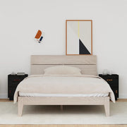 Comodini Neri 2 pz 40x34x55 cm in Legno Massello di Pino 818314