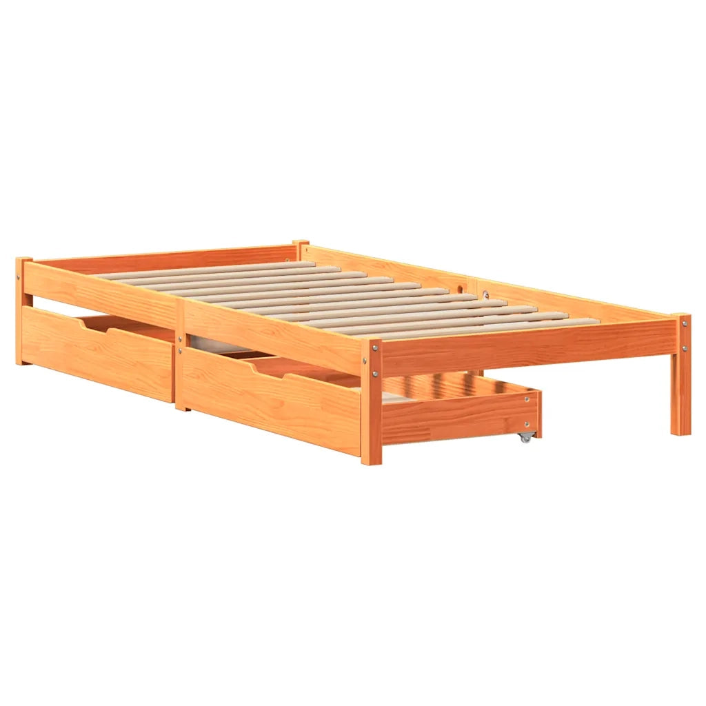 Letto senza Materasso Marrone Cera 90x200 cm Legno di Pino 3301451