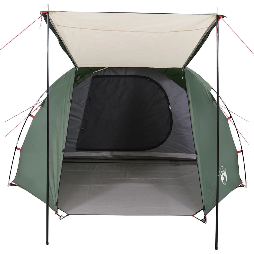 Tenda da Campeggio a Tunnel per 4 Persone Verde Impermeabile