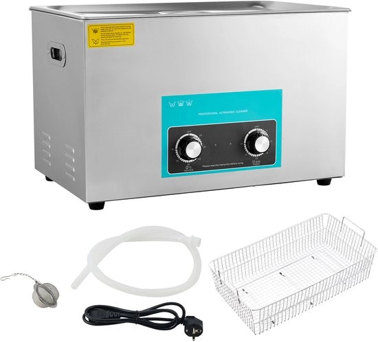 Ultrasuonizzatore, 30 l, pulitore ultrasuonico potente per parti meccaniche, gioielli, cristalli