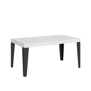 Tavolo Allungabile 120/380x90 cm Flame Premium Bianco Frassino Gambe Antracite