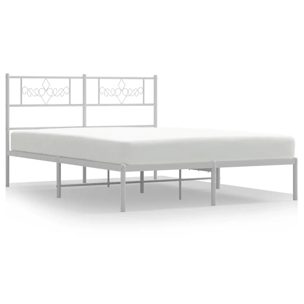 Giroletto con Testiera-Struttura Letto con testiera Metallo Bianco 150x200 cm 949000