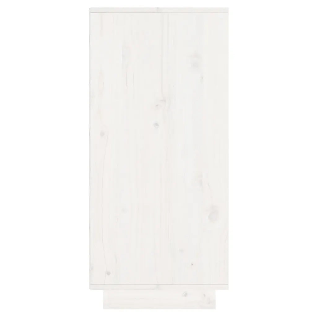 Credenza Bianca 60x34x75 cm in Legno Massello di Pino 813521