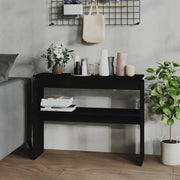 Tavolino Consolle Nero 102x30x80 cm in Legno Multistrato 808324