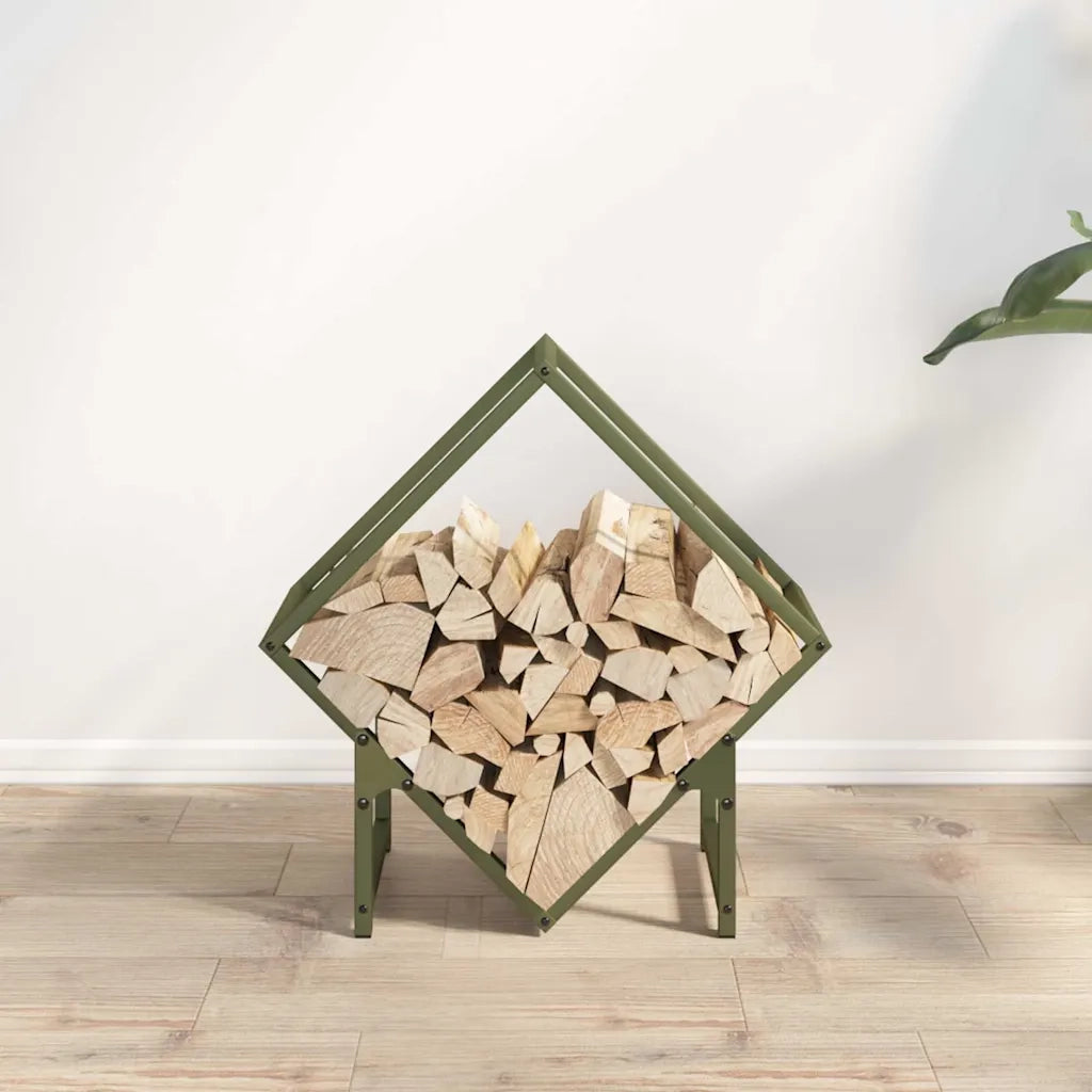 Rastrelliera per Legna da Ardere Verde Oliva 50x25x50 cm CFW2416632