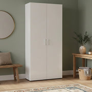 Mobile Portascarpe Actra, Scarpiera 27 Ripiani Made in Italy, 91x33x190h cm Bianco Lucido