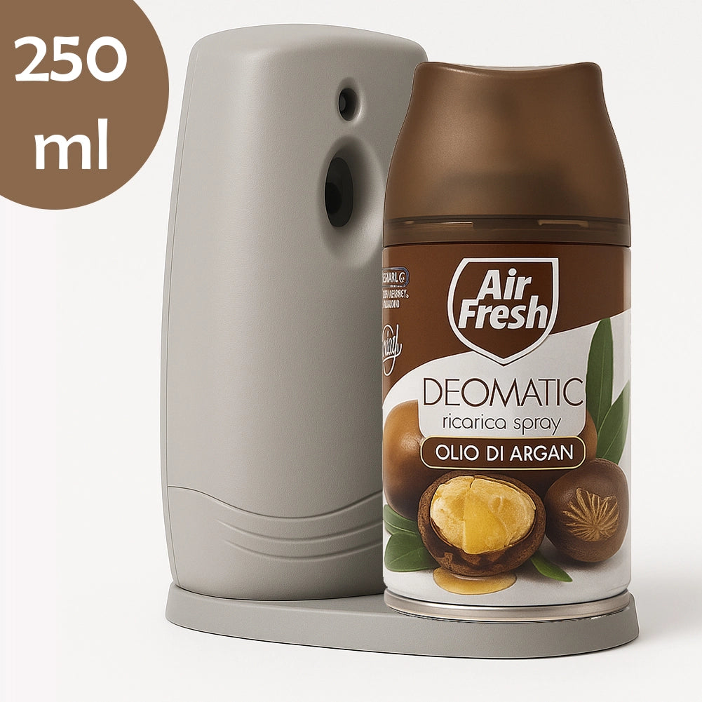 AIR FRESH Deomatic 6 x 250 ml Ricarica Spray Profumatore Ambiente Olio di Argan