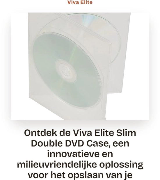 Cassa per DVD 7mm - Doppio contenitore per 2 dischi - Rivestimento trasparente - Ambientalmente compatibile - Hub di chiusura brevettato - Incluso inlay