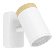 Faretti E Spot Moderno Consuma Metallo Bianco Legno Marrone 1 Luce Gu10 Ip44