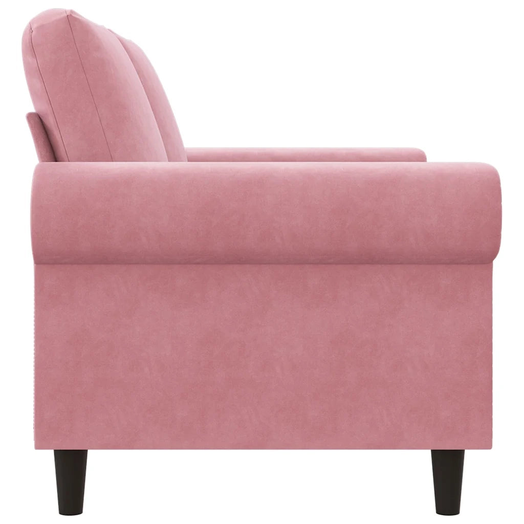 Divano a 2 Posti-Sofa 2 Posti Rosa 120 cm in Velluto 432169