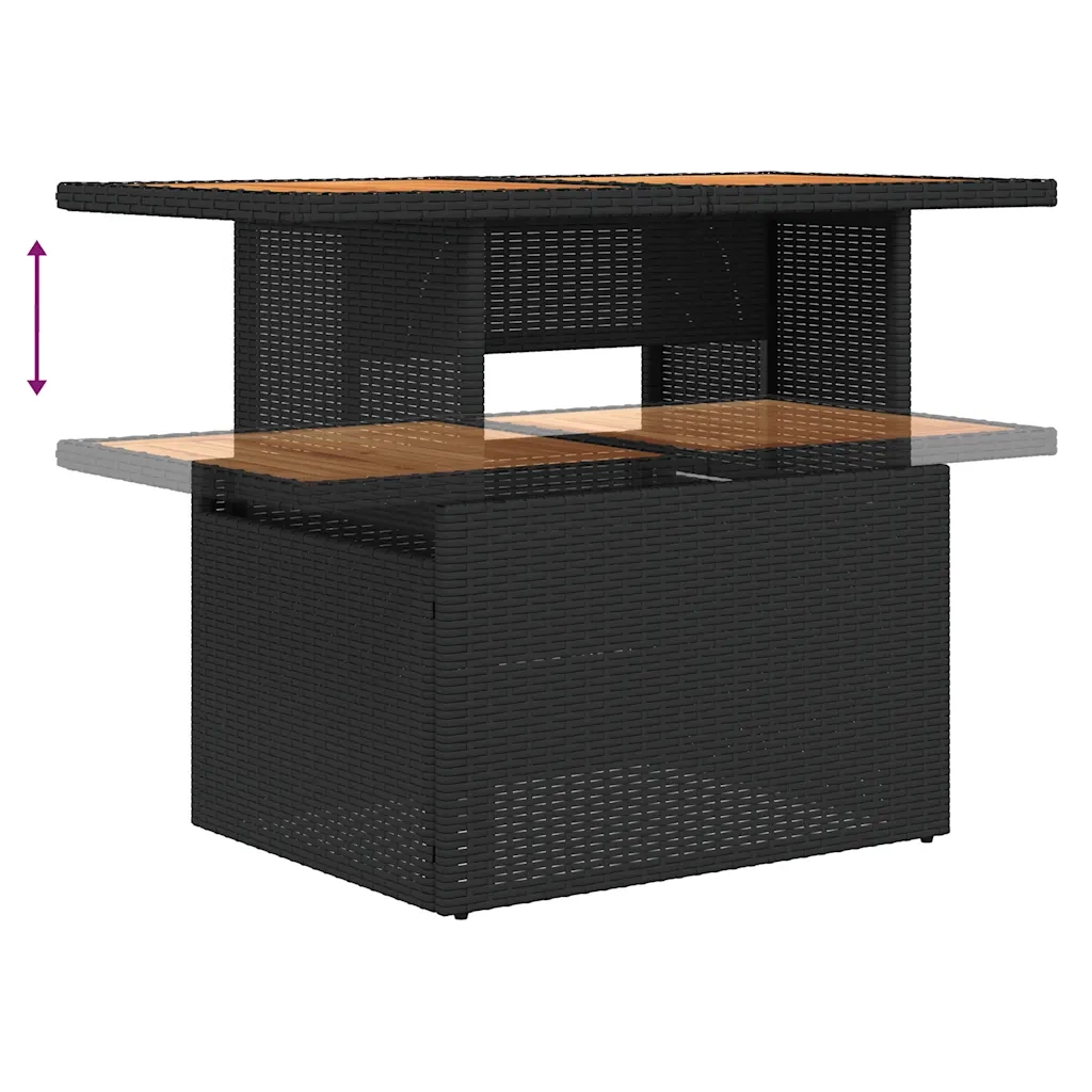 Set Divani da Giardino con Cuscini 7pz Nero Polyrattan 3327109