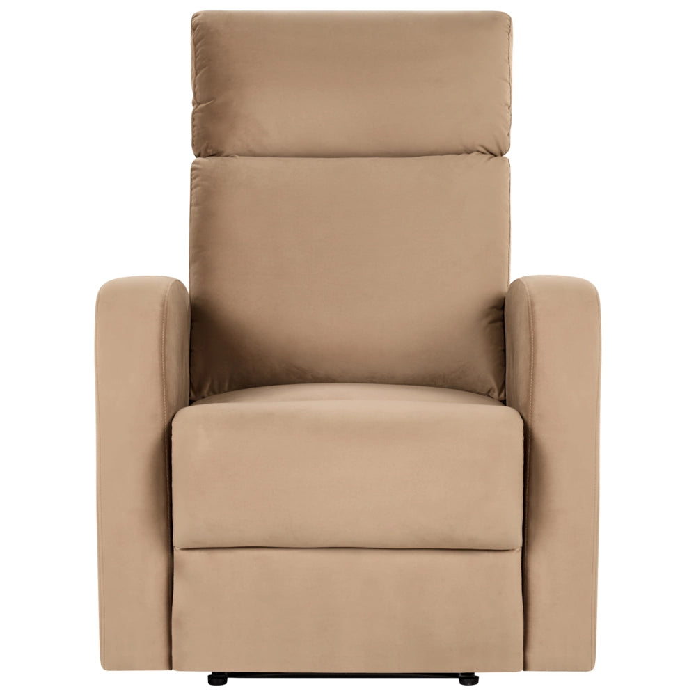 Set di divani reclinabili manuali in velluto marrone chiaro divano a 2 posti con braccioli design moderno funzione relax