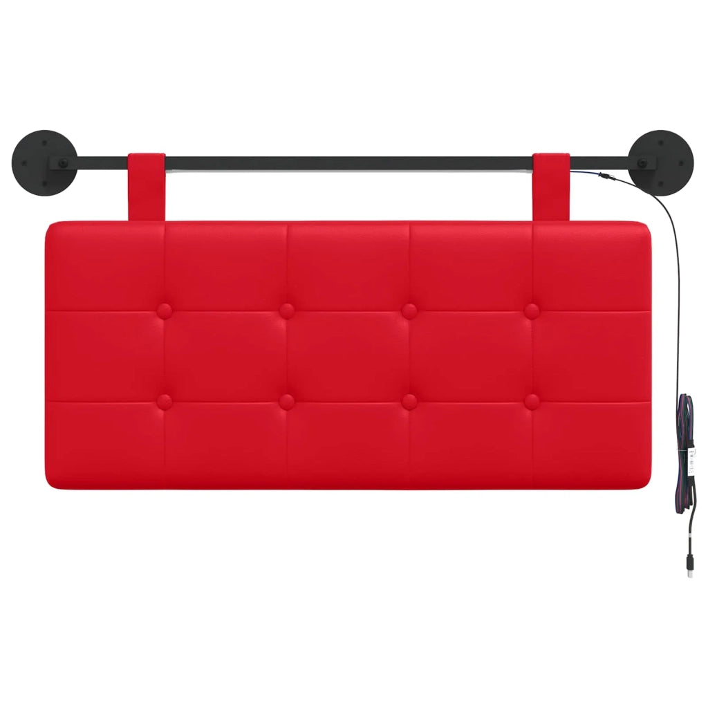 Testiera | Testata sospesa Con luce LED Rosso Similpelle