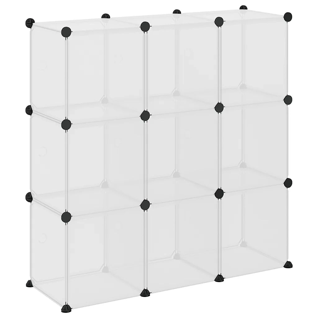 Contenitore a Cubo con 9 Cubi e Ante Trasparente PP CFW9050333