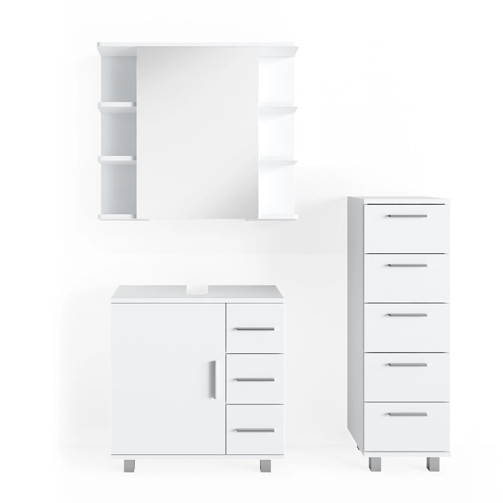 Vicco Set mobili bagno Bianco 3 parti